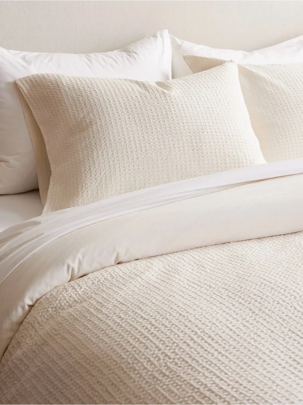 NWOT Undyed Honeycomb 100% Organic Cotton Duvet Cover Set - Retail $114